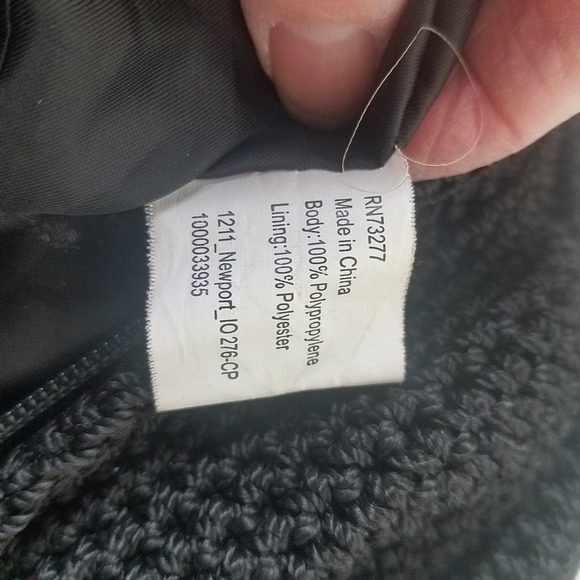 Crofts & Barrow Black Crochet Shoulder Bag Faux Leather Trim Zip Top - Picture 6 of 9